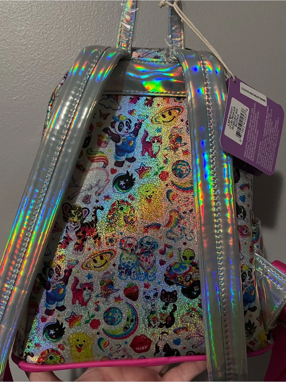 Loungefly Lisa Frank Iridescent AOP Sticker Mini Backpack